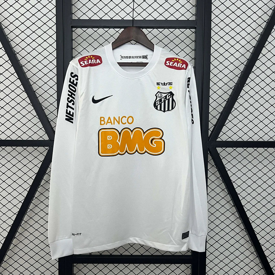 2012 Retro Long Sleeve Santos Home Football Shirt