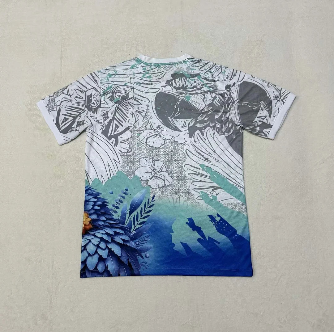 2025 Brazil Special Edition White and Blue Football Shirt